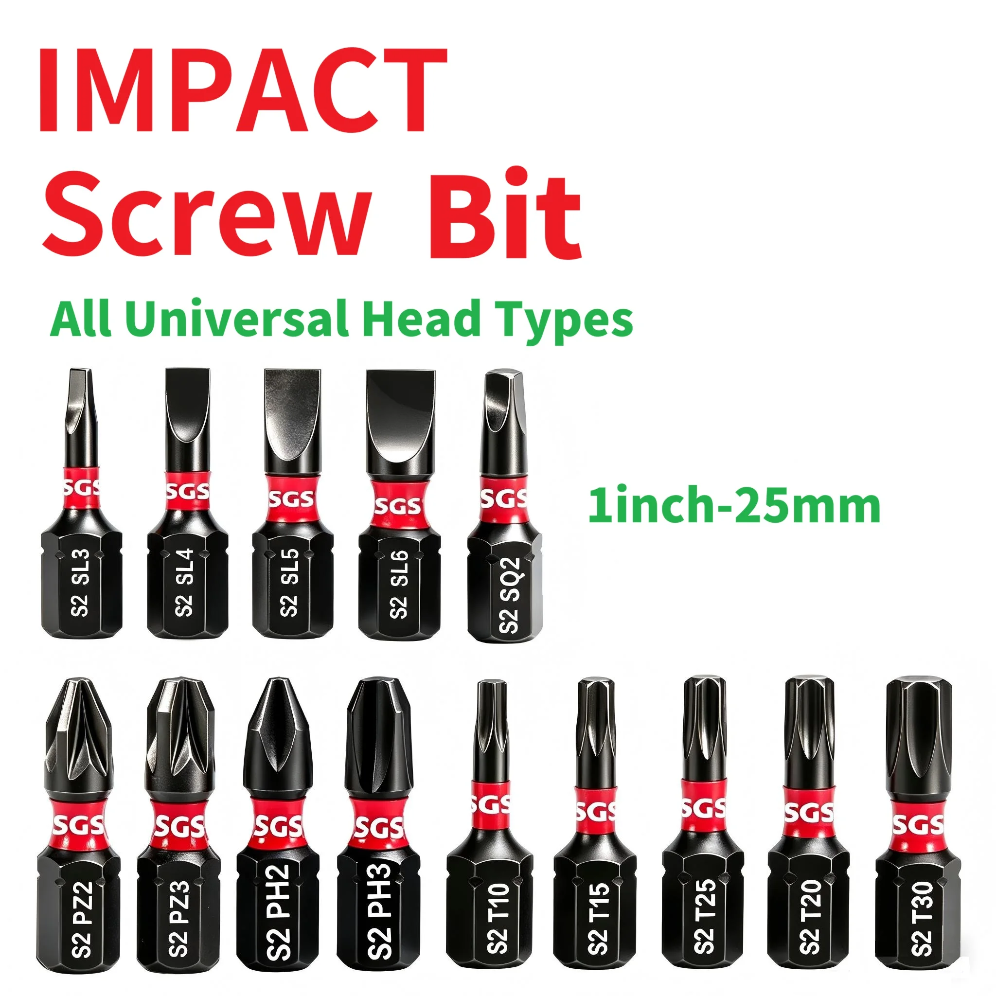 14/28-teiliges Nachfüllset, SGS Industriequalität S2-Stahl, magnetisch und verschleißfest, 5 gängige Kopftypen: Ph/Pz/Torx/Sq/Sl, universelle Länge 25/50 mm, vollständig kompatibel für Reparaturen zu Hause/in der Handwerkskunst – Detail 3