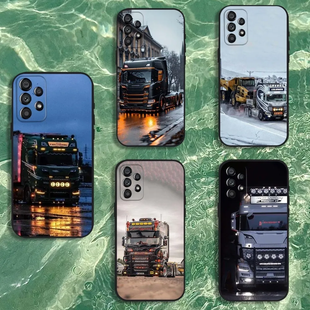 

S-SCANIA Trucks SA-AB Phone Case For Samsung Galaxy A20,A21s,A22,A31,A32,A52,A53,A72,73,A80 Soft Black Cover