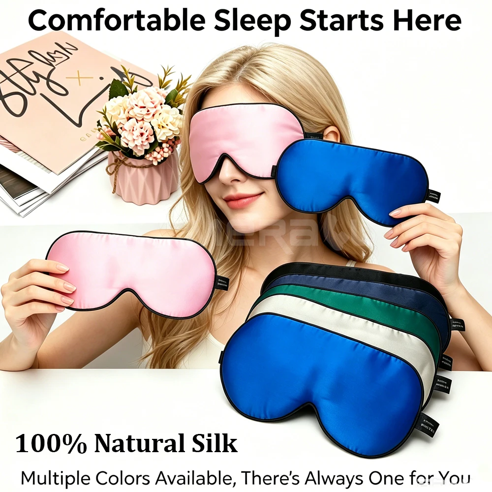 Silk Sleep Mask Sleeping Eyeshade Light Blocking Breathable Travel Sleep Eye Mask Shields Protective Soft Sleep Eye Patch
