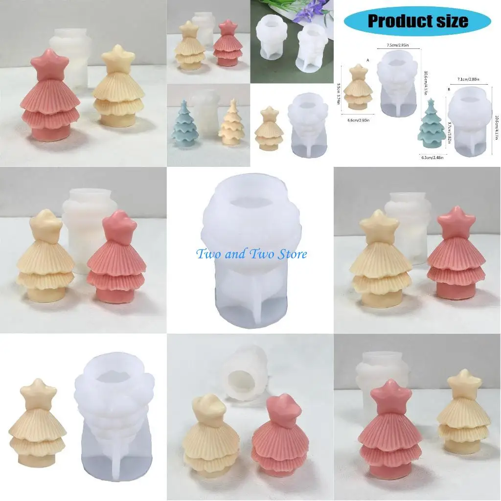 HX6F الإبداعية شمعة قالب من السيليكون ديكور المنزل قالب الجبس شجرة عيد الميلاد الروائح قالب مستلزمات صناعة المجوهرات