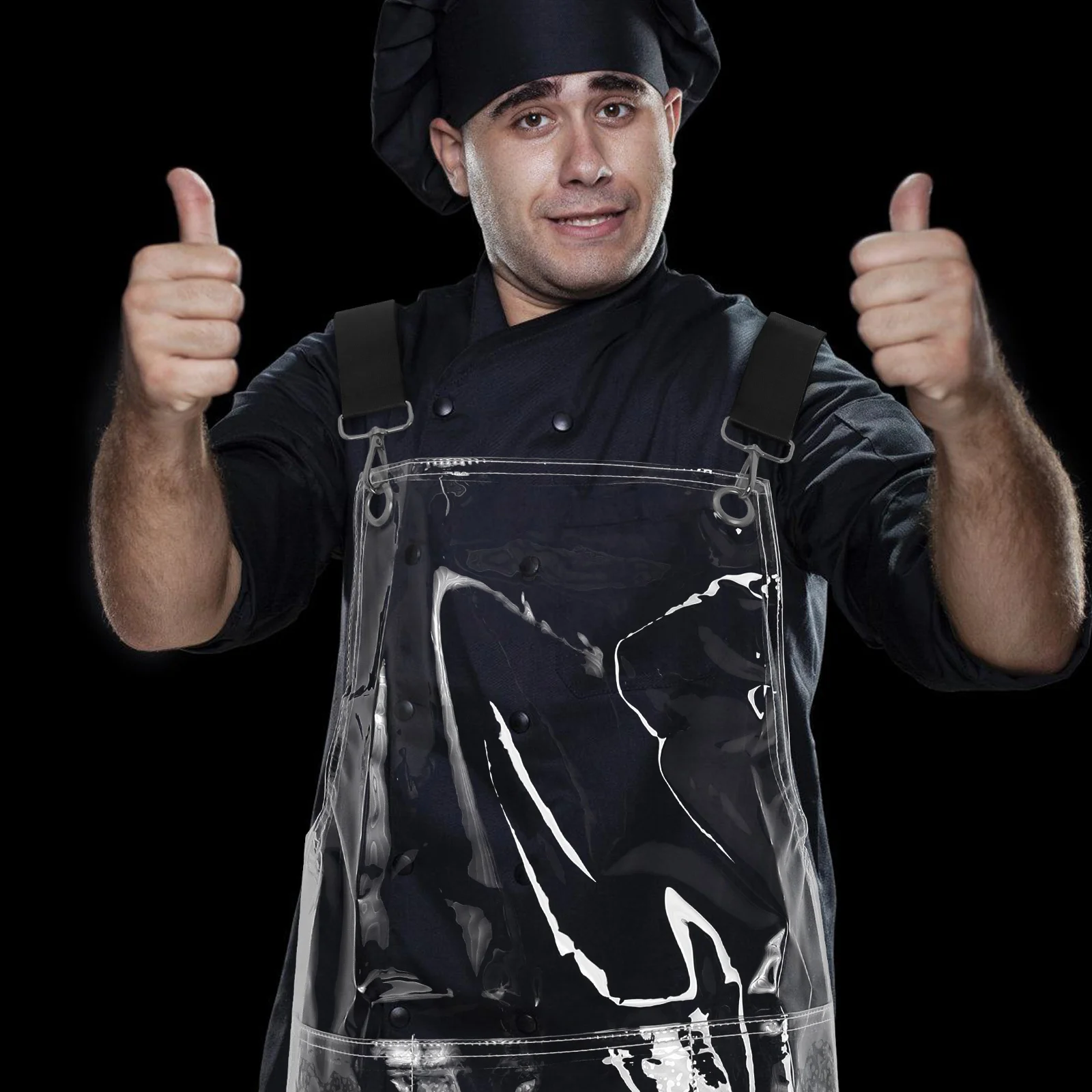 

Transparent Waterproof Work Apron Adjustable Lightweight Protective Cover Kitchen Restaurant Salon Hair Stylist Painting Car