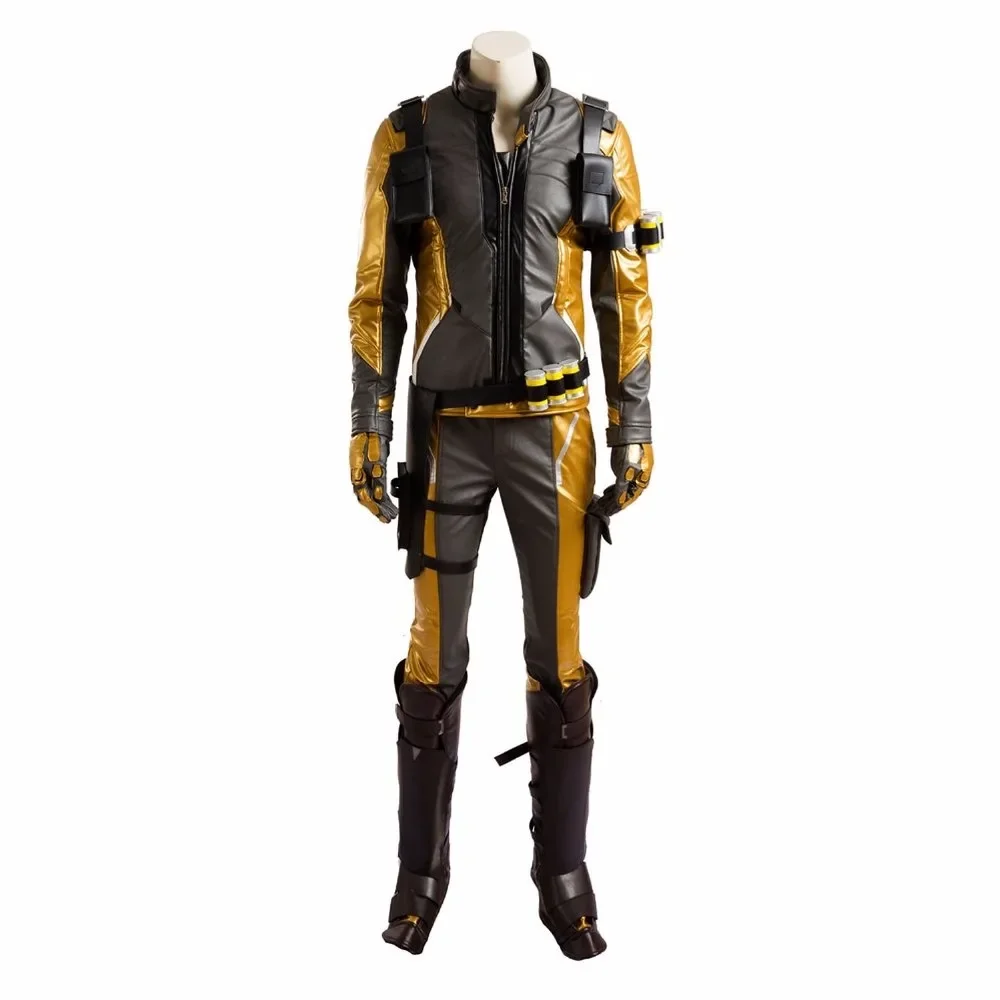 Men's OW Soldier 76 Cosplay Costume Deluxe Outfit Gold Version Custom Made