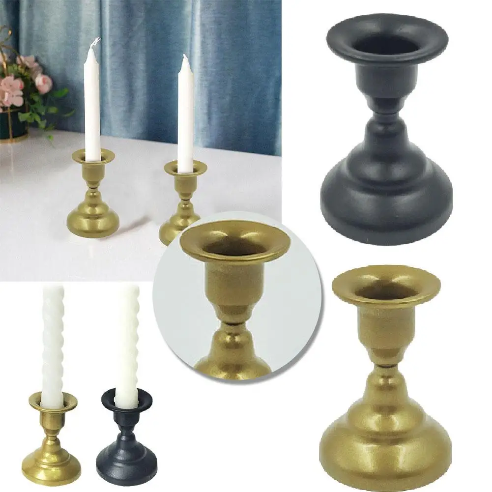 Vintage Metal Iron Candlesticks Candle Holders Short Black Pillar Candle Holders For Christmas Wedding Party Festival Cande Z5P9