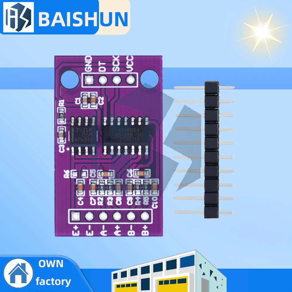 CS1238 24-Bit ADC Module - Dual-Channel Weighing Sensor with Onboard TL431 External Reference Chip