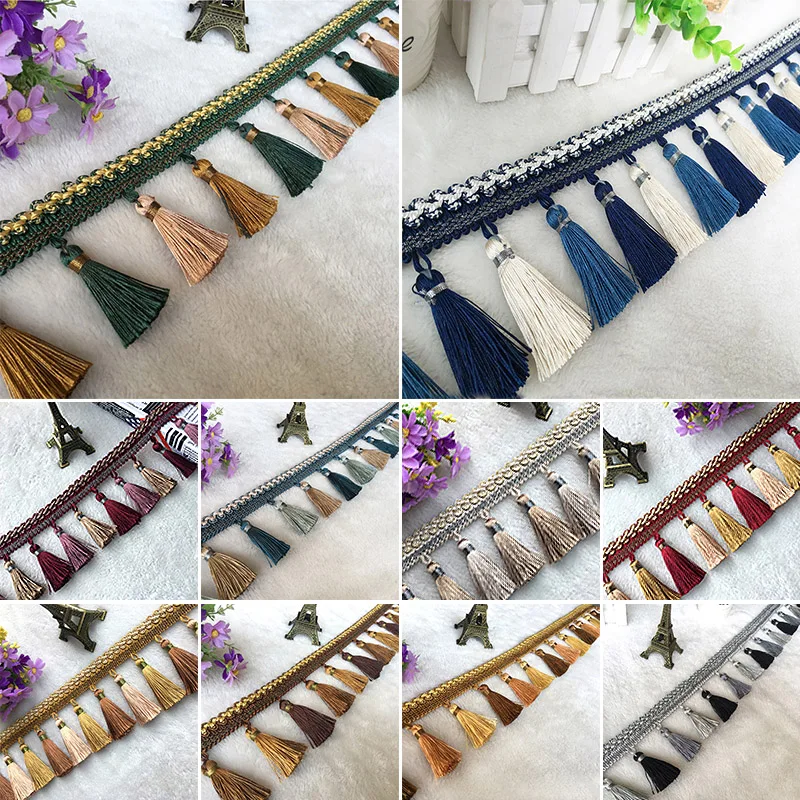 1/2/3 Meter European Style Curtain Tassel Lace Trims Fabric Diy Sewing Accessories Fringe Sofa Upholstery Decor Material Craft