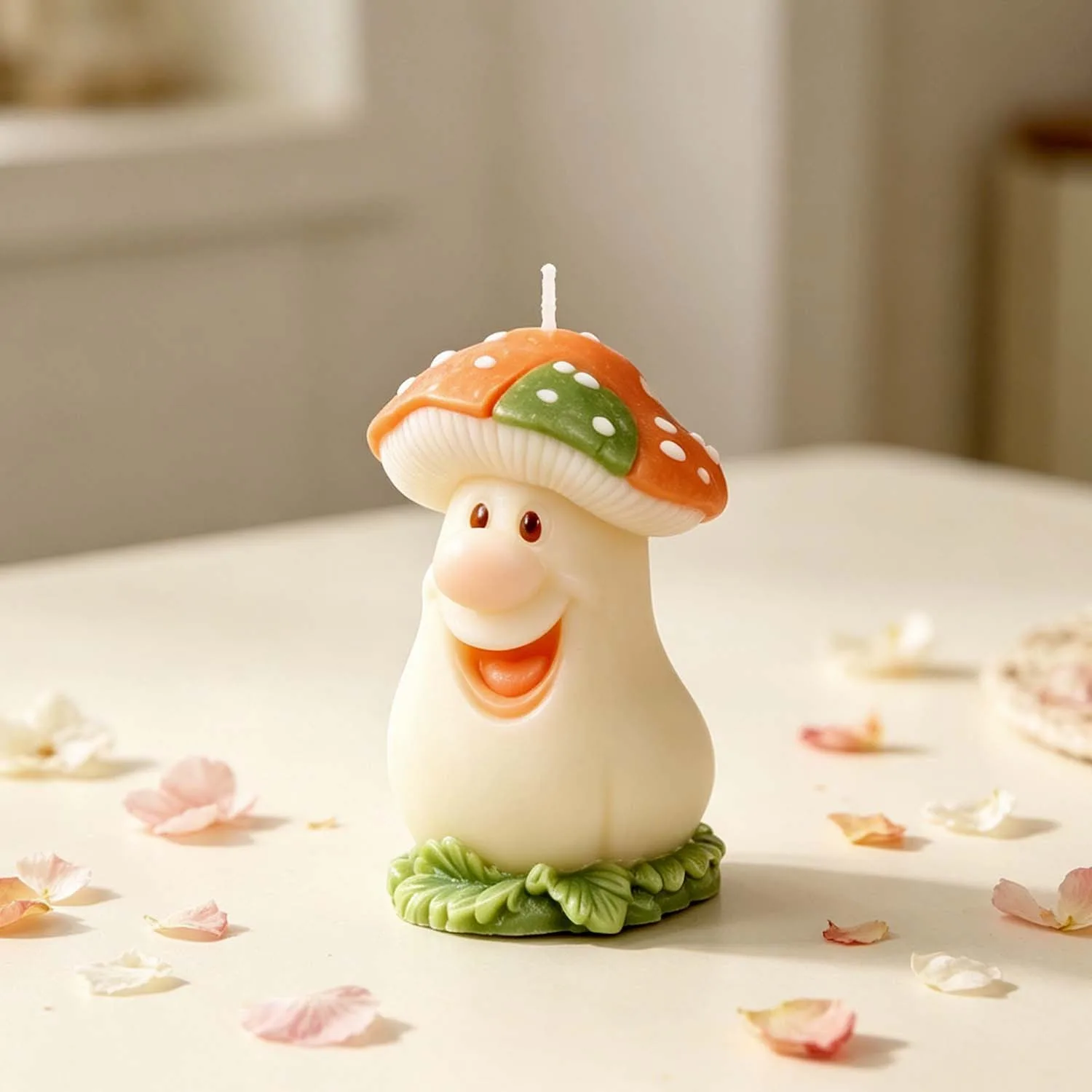 Adorable Smiling Mushroom Silicone Mold DIY Candle Holder Desktop Decoration Epoxy Resin Mould