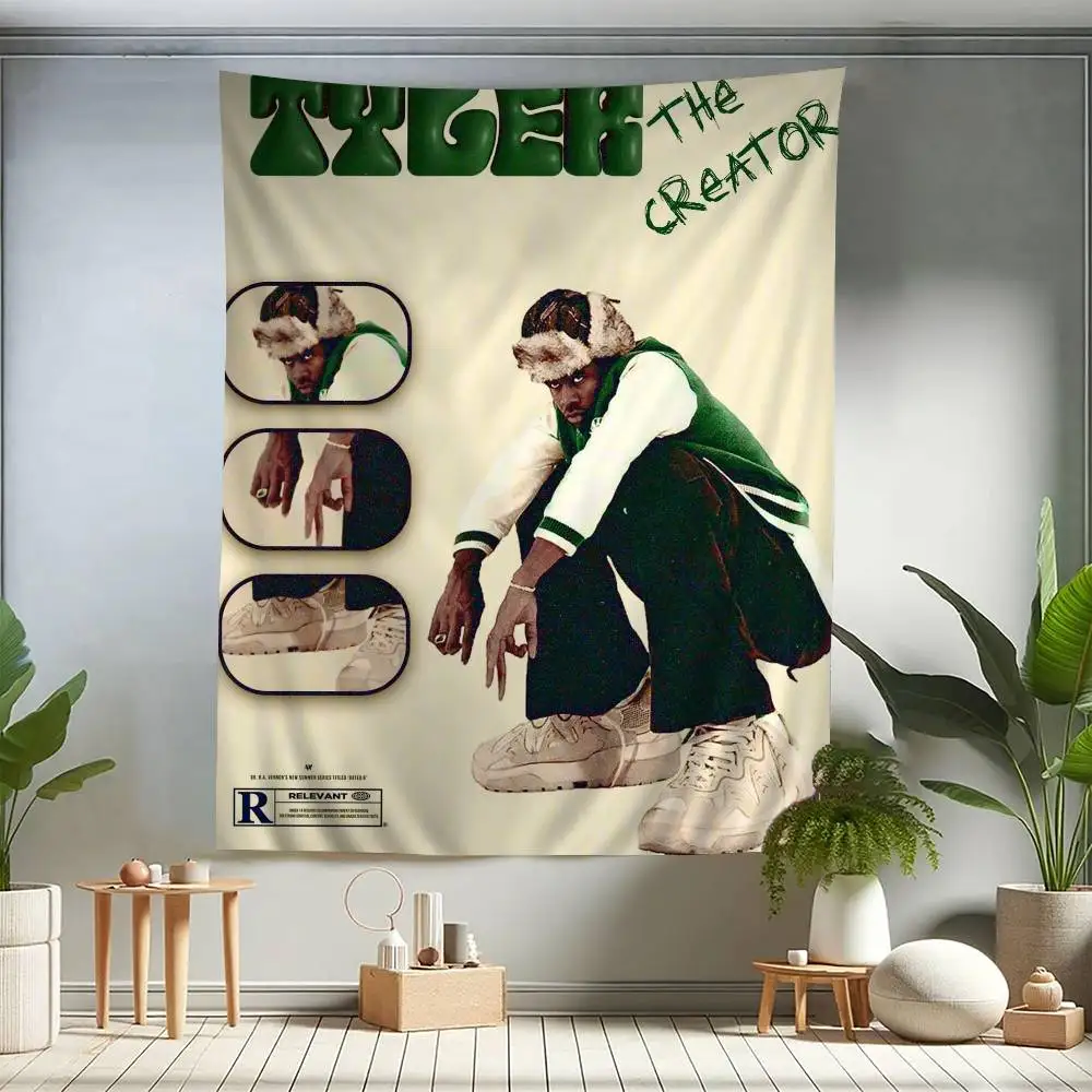 مغني الراب تايلر الخالق نسيج ملون الجدار الشنق شنقا التارو الهبي جدار السجاد النوم جدار ديكور فني #5