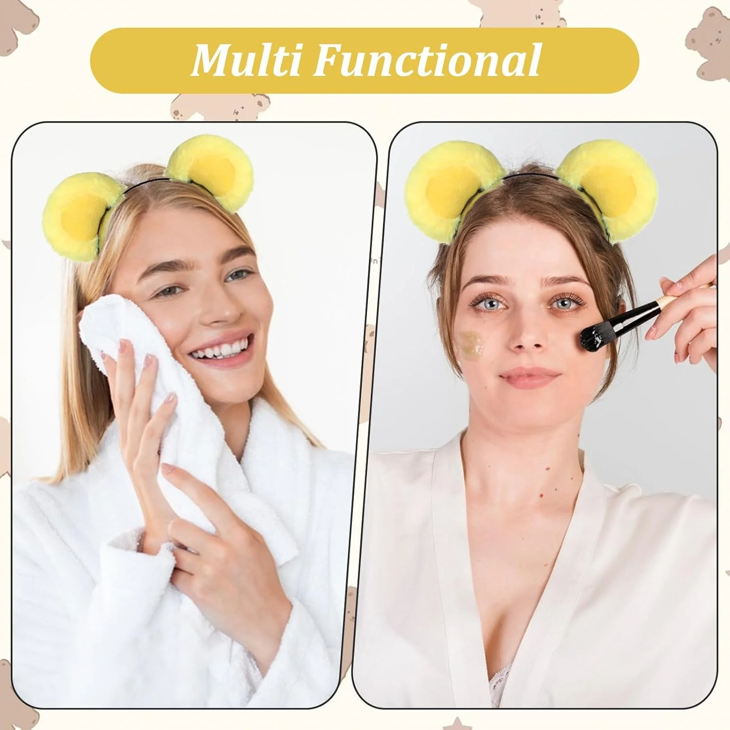 1PC Plüsch Bärenohren Stirnband, süßer flauschiger Tierhaarreifen für Frauen, Mädchen und Haustiere, bezaubernder Party-Cosplay-Haarschmuck – Detail 6