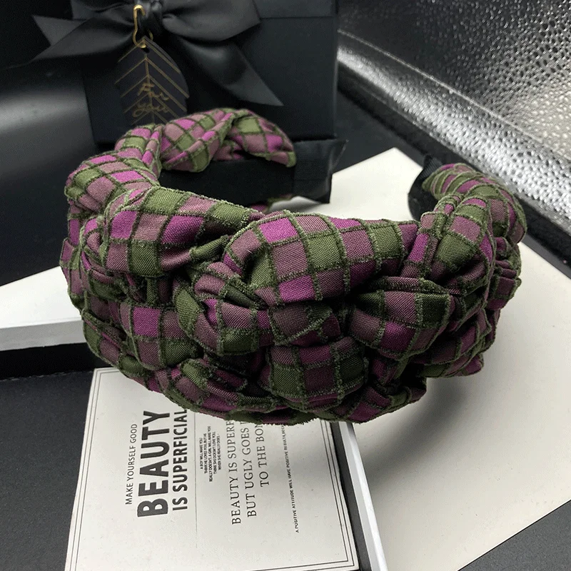 Nieuwe geweven hoofdband voor dames met hoge schedeltop, volwassen mode, retrostijl, haarkompressie met brede rand, gezichtswashoofdband