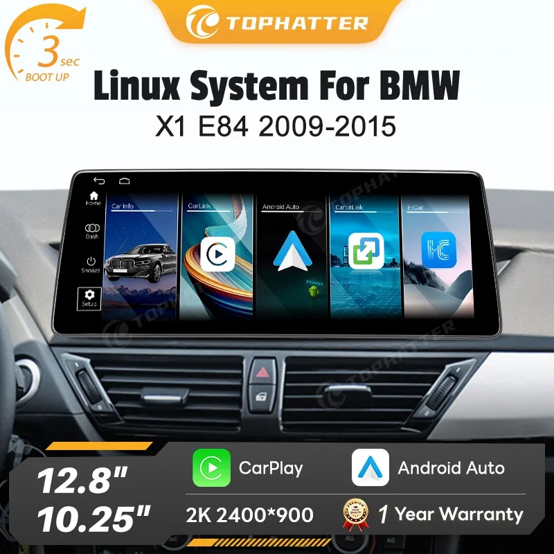 

Linux Car Multimedia Player Wireless Carplay Android auto For BMW X1 E84 Touch Screen With Bluetooth GPS Navigation Wifi 4G