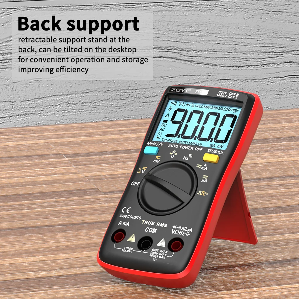 ZOYI ZT-109 True RMS  Digital Multimeter Bench meter Features 9999 Counts Current Voltage  Wave Output Auto/Manual Ranges