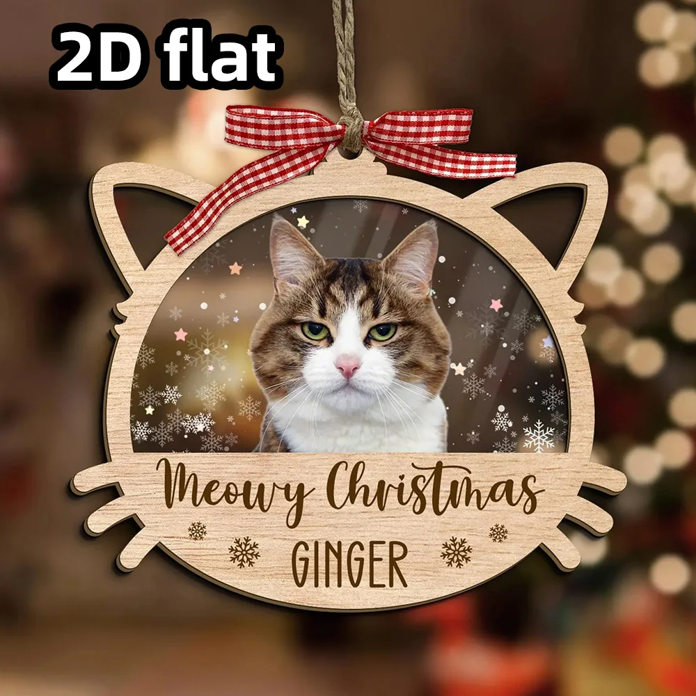 Custom Cat Ornament Christmas Decoration | Personalized Cat Portrait Keepsake | Pet Memorial Gift | Unique Cat Lover Holiday Orn