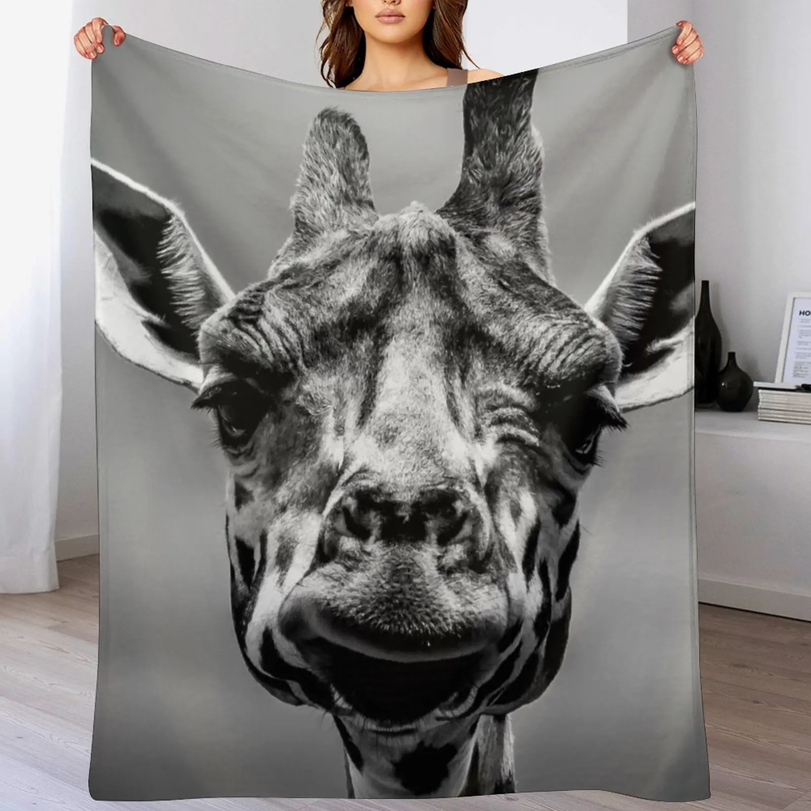 Giraffe Love Throw Blanket Plush Fuzzy Cozy Blanket for Couch Sofa