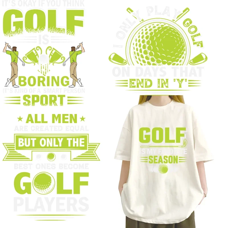 Green Arts text on Golf Health iron on transfer for clothing dtf transfers ready to press Heat Transfer Printing