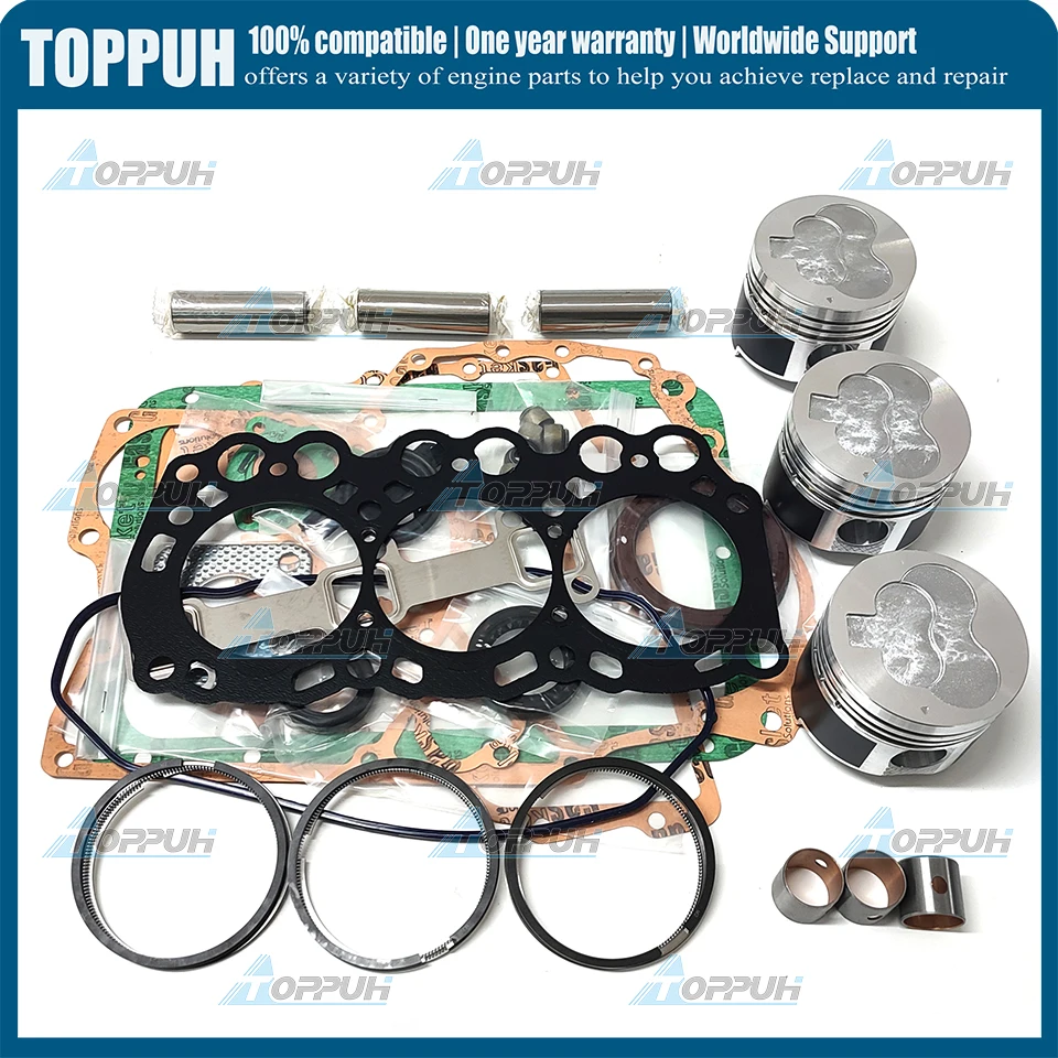 L3E L3E-61SDH Overhaul Rebuild Kit Full Gasket Piston Ring Bearing Set For Mitsubishi Tractors