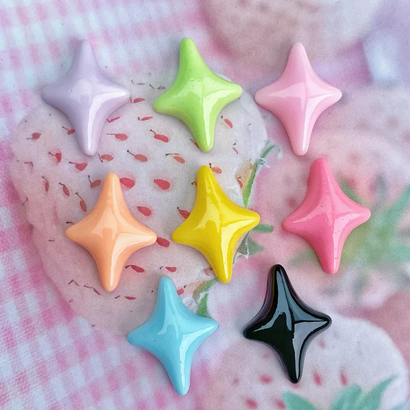 20pcS  Kawaii Colorful  Star Star DIY Shoes Hat Barrette Mobile Phone Case Decoration Clothes Scrapbook Flat Back Resin