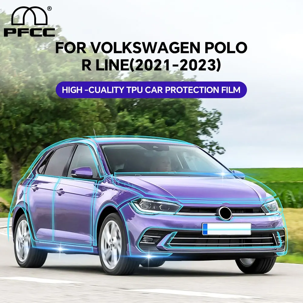 

PFCC Paint Protection Film for Volkswagen VW Polo R Line 2021-2023 Precut Clear Kit Bra Transparent PPF TPU 8.5mil Sticker