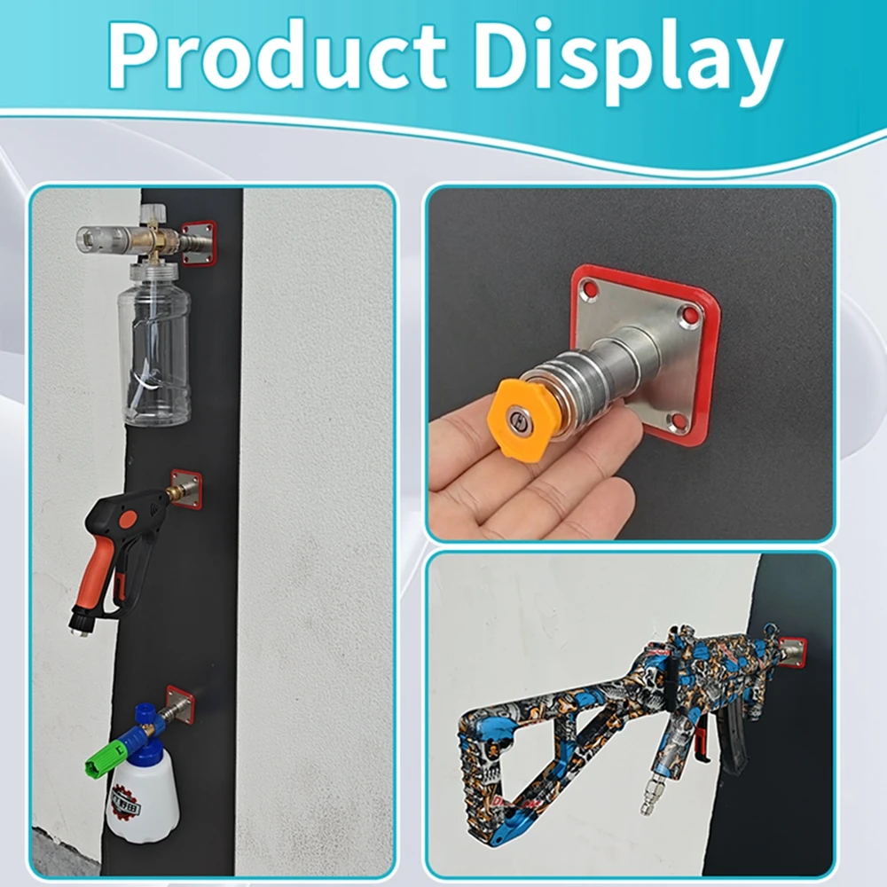 Imagem -06 - Wall-mounted Pressure Washer Storage Rack Bocal de Canhão de Espuma Suporte de Pistola de Água Aço Inoxidável Conector Rápido Acessórios