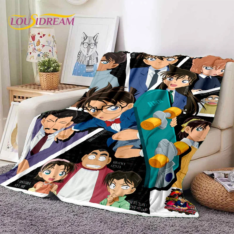 Anime Detective Conan Cartoon Soft Blankets,Keep Warm Throw Blanket Comfortable Blanket for Picnic Beds Sofa Home Bedroom Gifts