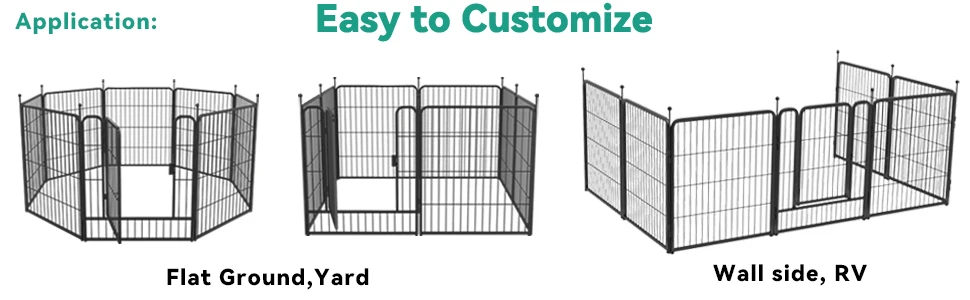 Heavy Duty Dog Fence Exercise Pen with Doors For Pet Puppy Dog Playpen For RV Camping Yard