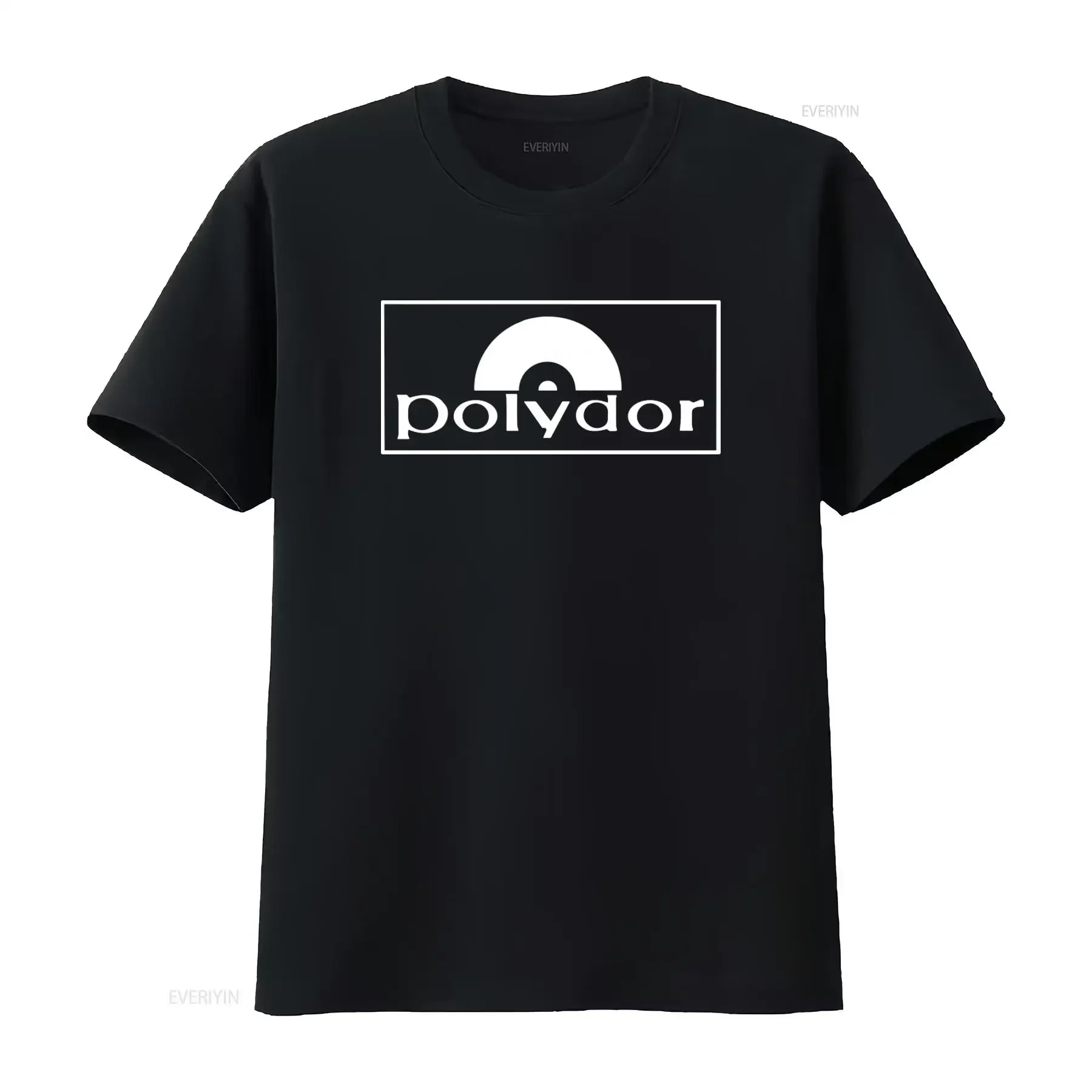 POLYDOR Vintage Stereo Record Label T Shirt for Music Lovers vintage Washed graphic fashion Versatile Soft Breathable