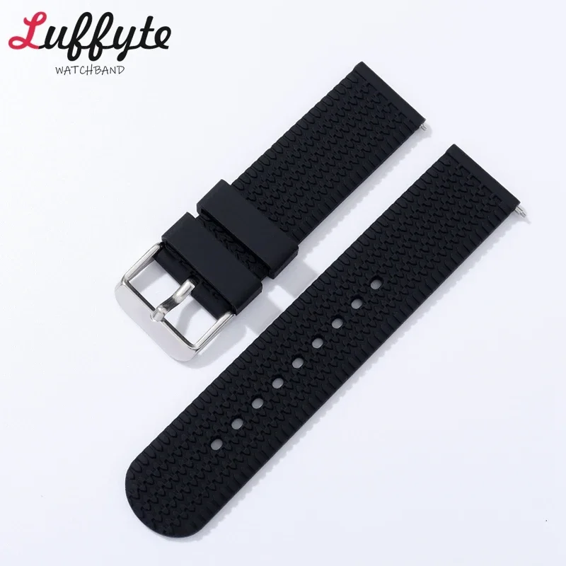 18mm 20mm 22mm 24mm Quick Release Silicone Strap Rubber Watch Strap Watchband Waterproof Bracelets Black Brown Gray Green