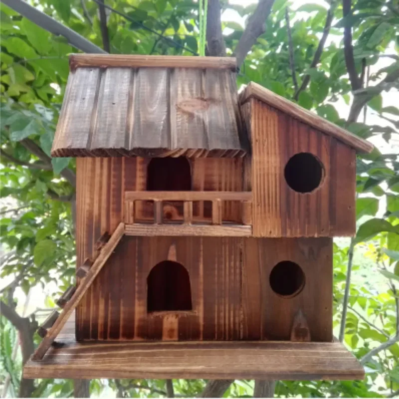 Wood preservative bird nest outdoor waterproof warm bird house peony parrot breeding box bird cage toy ZP6261038