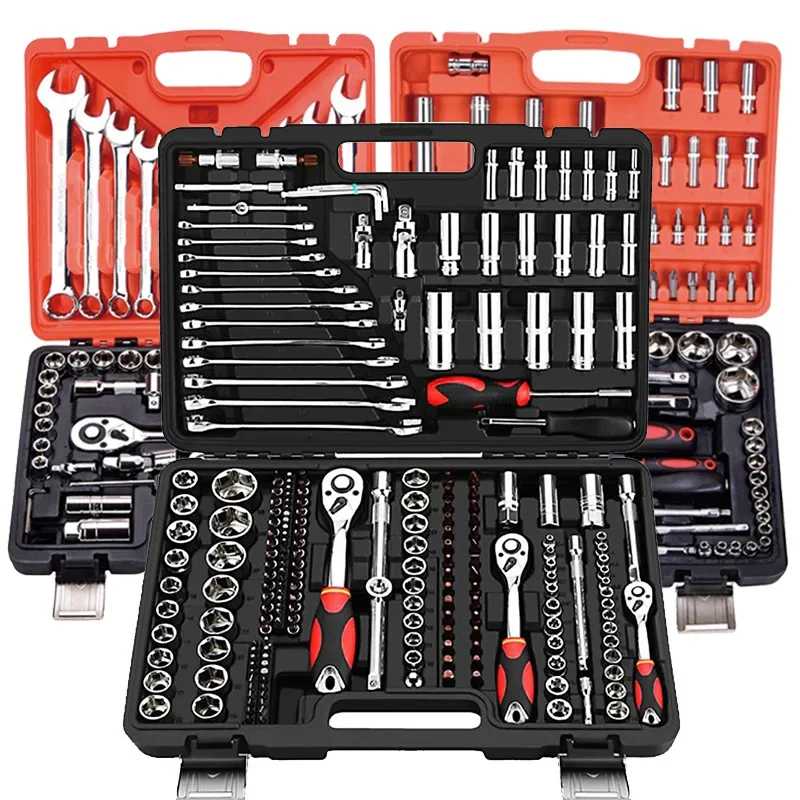 216 pieces of auto repair kit suit multi-function socket ratchet wrench combination suit