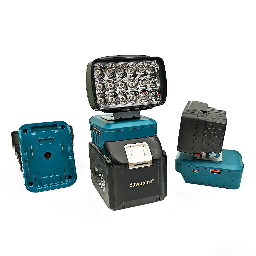 Power Tool Accessories LED Work Light for Makita for Milwaukee for Dewalt for Bosch for Dayi Lomvum Zhipu 18V-21V Li-ion Battery