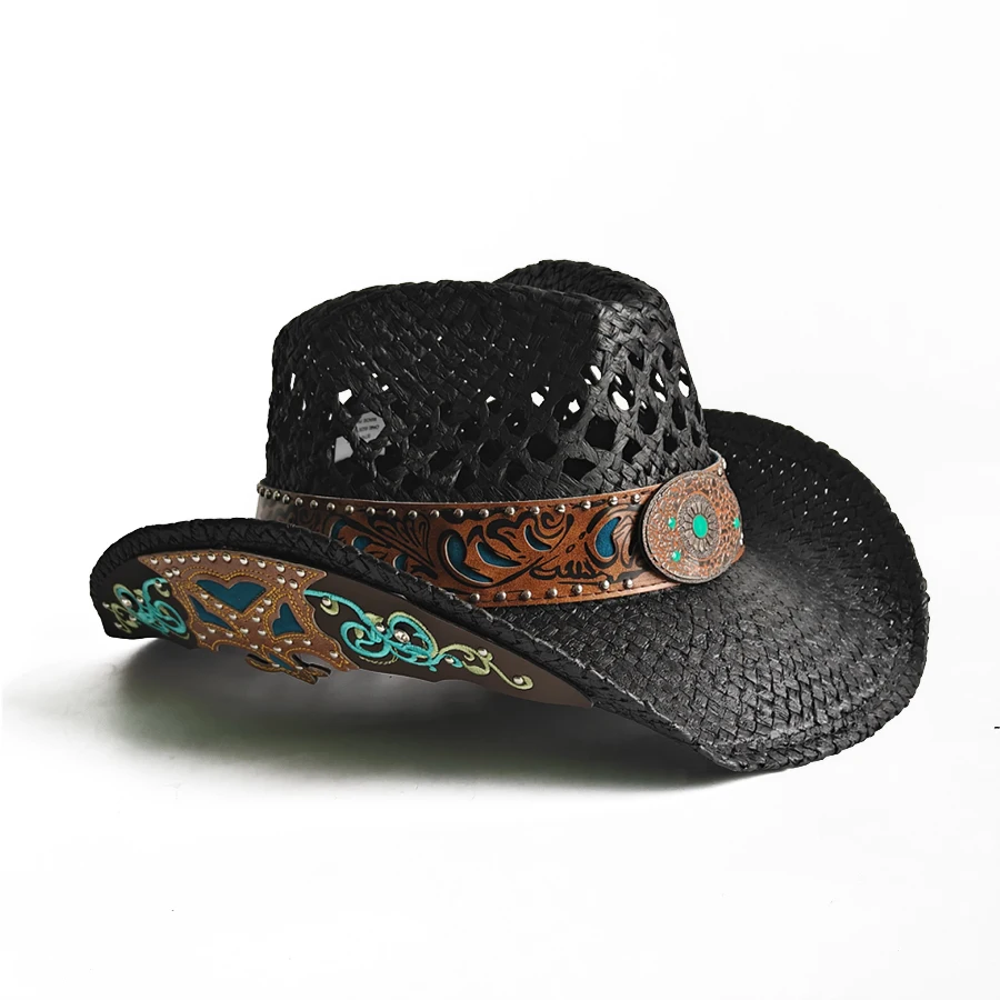 2026 Embroidery Accessories Straw Cowboy Hat for Women and Men – Western Sun Hat for Country Concert Rodeo and Cowgirl Outfits