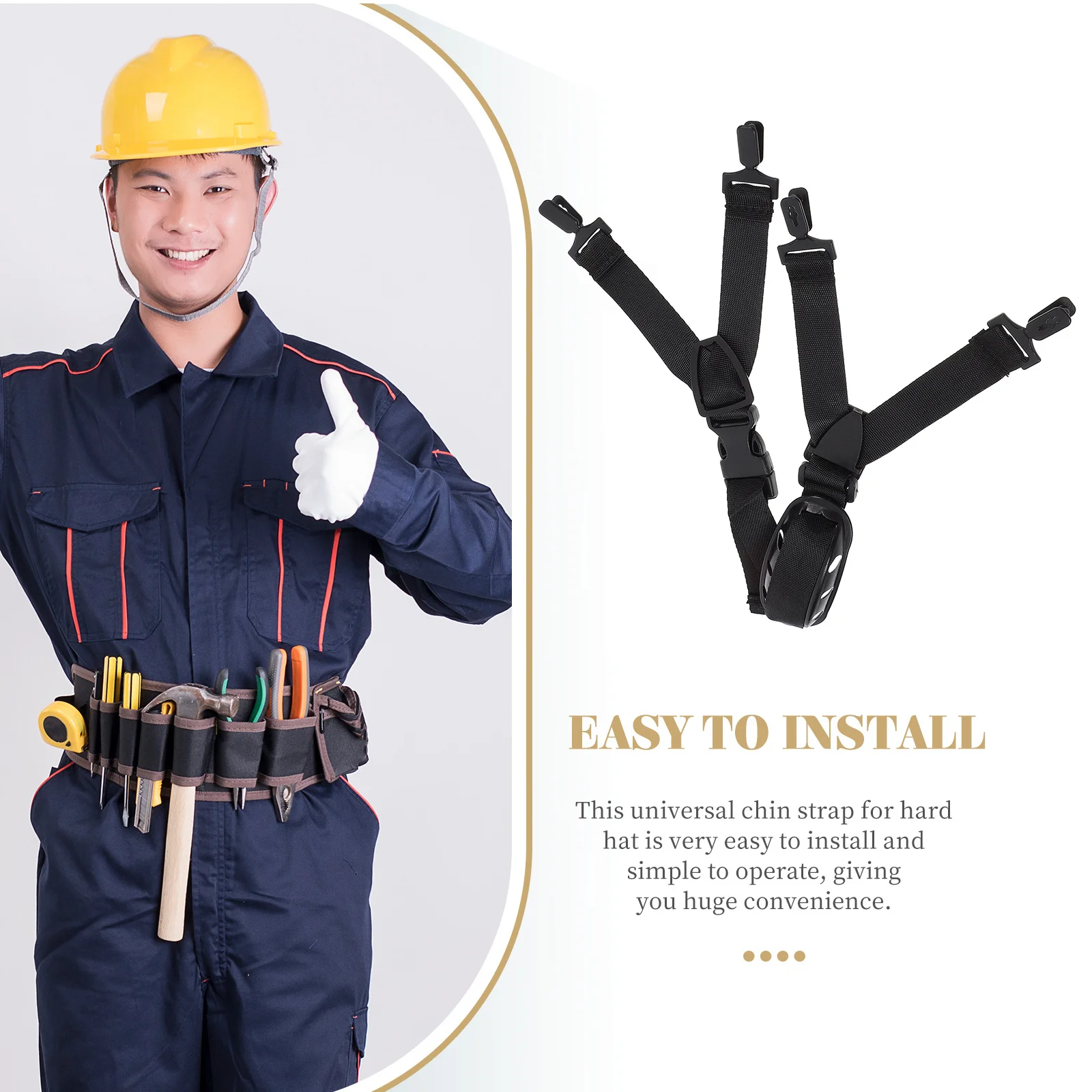 

2Pcs Universal Hard Hat Chin Strap Safety Replacement Band Wear-Resistant Lightweight Portable