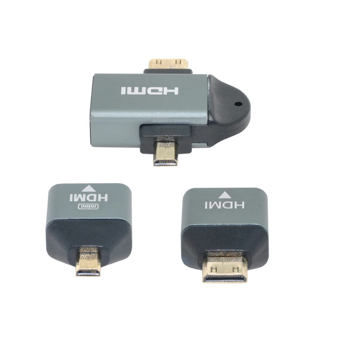 CY Xiwai Micro Mini HDTV Male to HDTV 1.4 Female 2-in-1 Combo Adapter 4K@60hz 3pcs/set