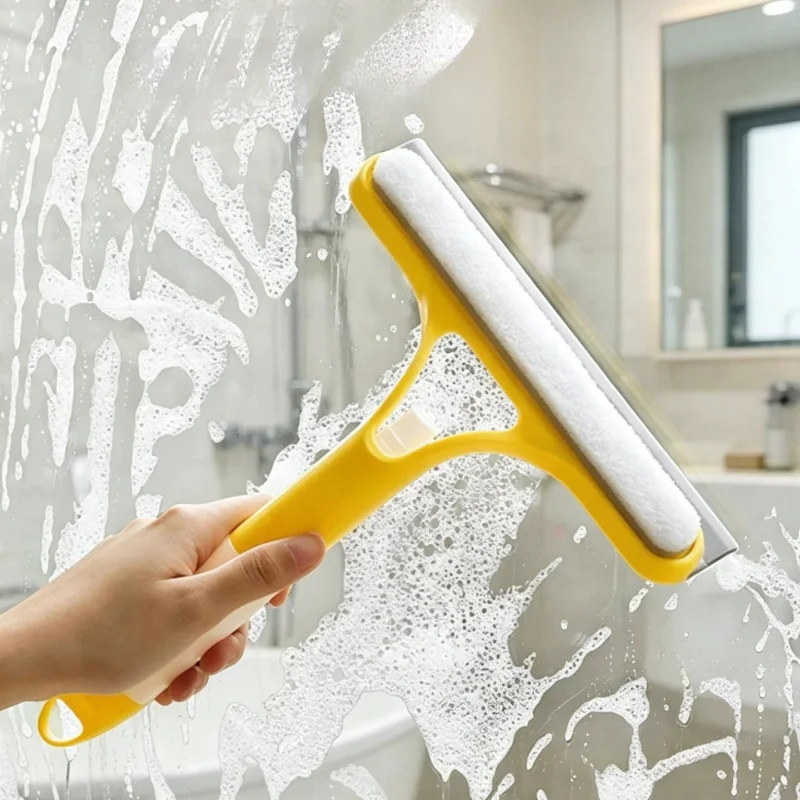 Wiper, glass cleaner, household with nozzle, double-sided wiping board without leaving marks, three-in-one glass brush