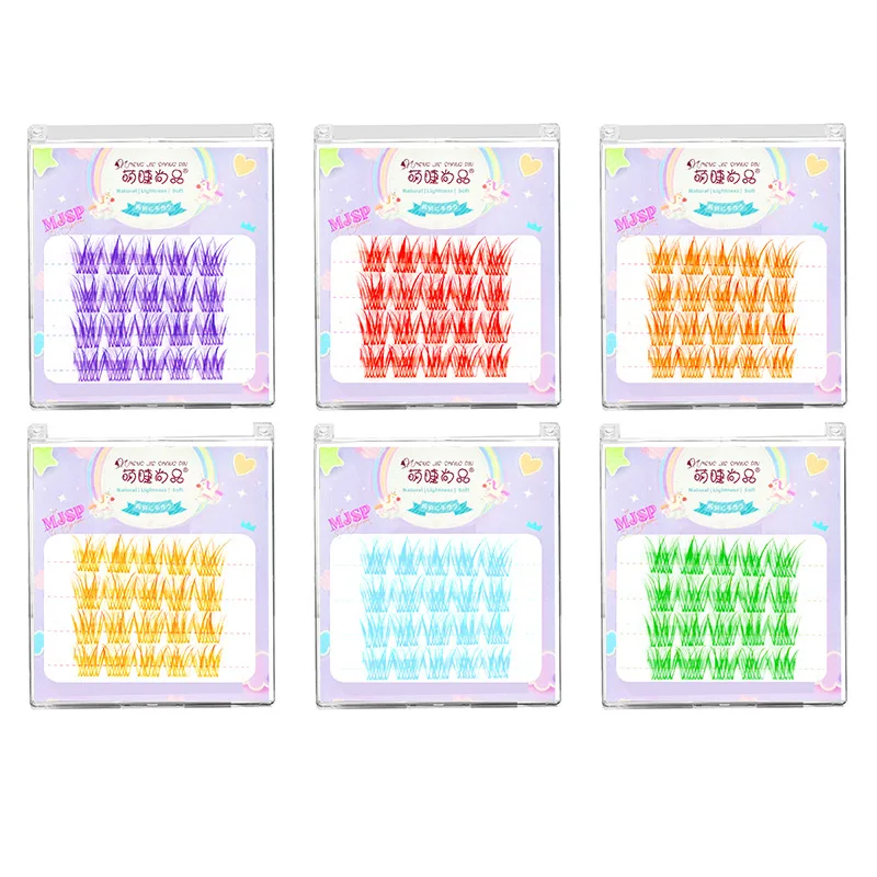 Faux-cils colorés à grappe unique, fournitures d'extension de Cosplay naturelles, outils de maquillage