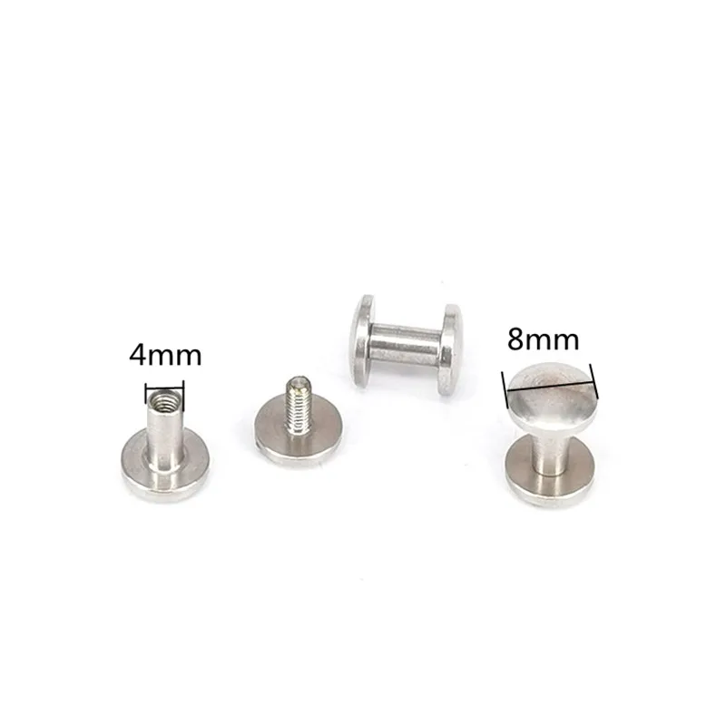 Stainless Steel 4/5/6/7/8/9/10MM ARC Stud Chicago screws Belt Buttons Leather Craft DIY Head Dia.8MM Leather Bag Belt Screw