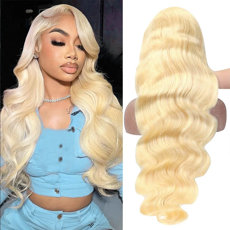 Front Wig For Women 30 inch 613 Honey Blonde Color 13x6 HD frontal Transparent Lace Frontal Body Wave Human Hair Wigs