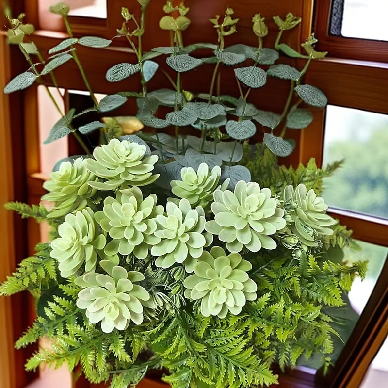 ديكور المنزل نباتات عصارية صناعية نباتات بوعاء عشب نباتي لمحاكاة شرائح سميكة من الشفرة