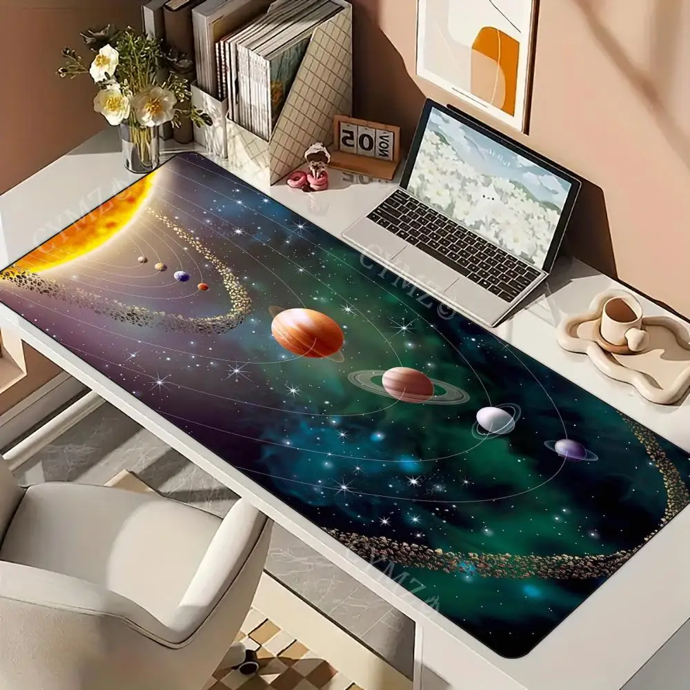 

Celestial planets Mouse Pad Desk Mat with Stitched Edge Rubber anti-slip base pc accessories Gaming mat keyboard mouse pads rug