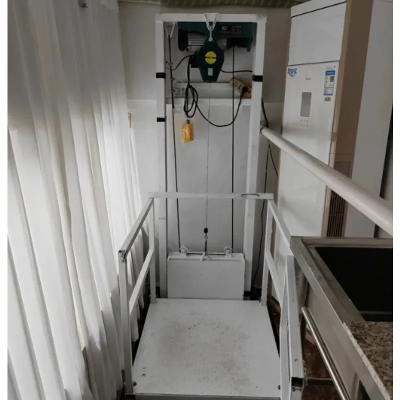 Fixed Cargo Lift Home Elevator Small Simple Goods Lift Dual Guide Rail Mobile Hydraulic Scissor Platform