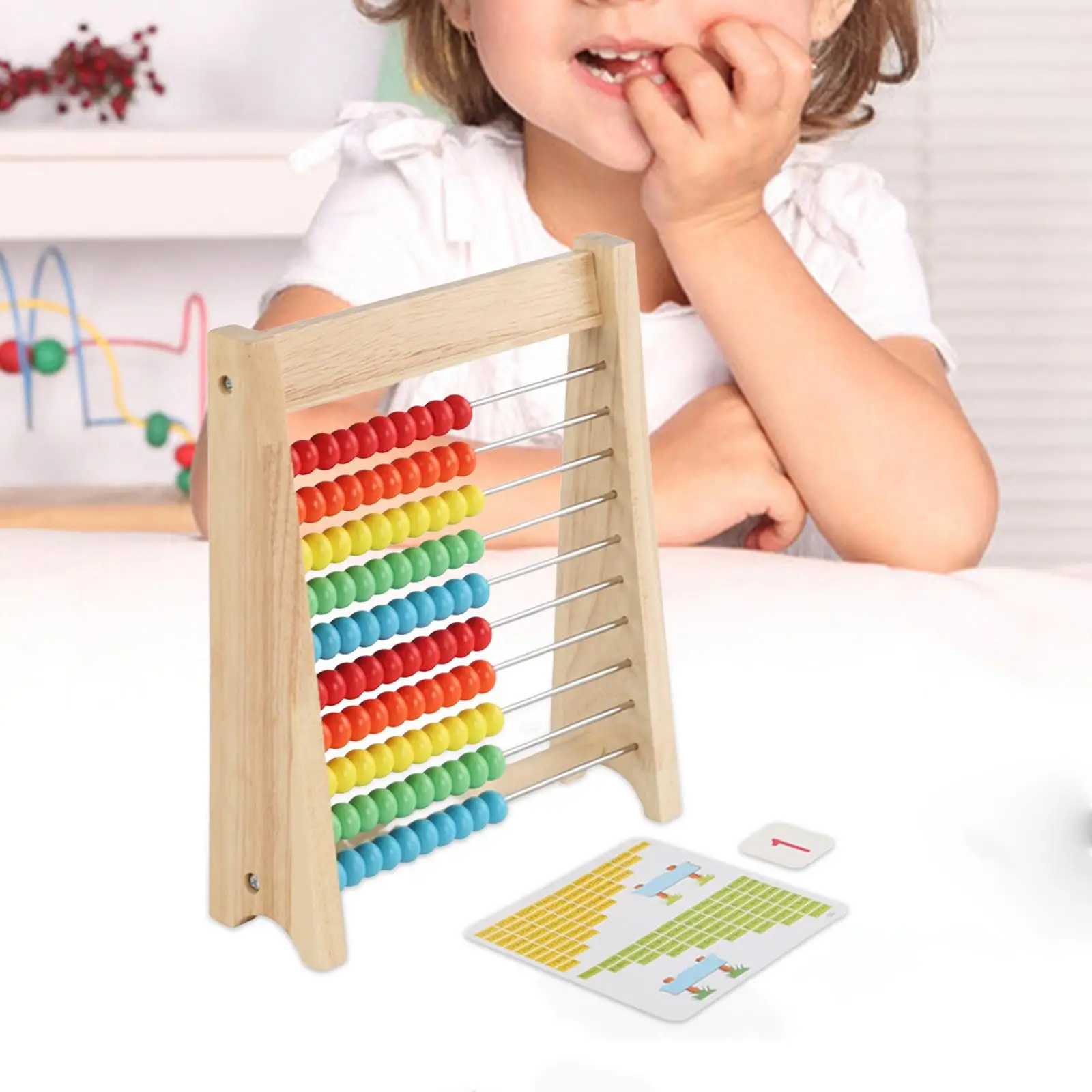 Learning Number Abacus Classic Wooden Math Game Toy for Elementary Preschool