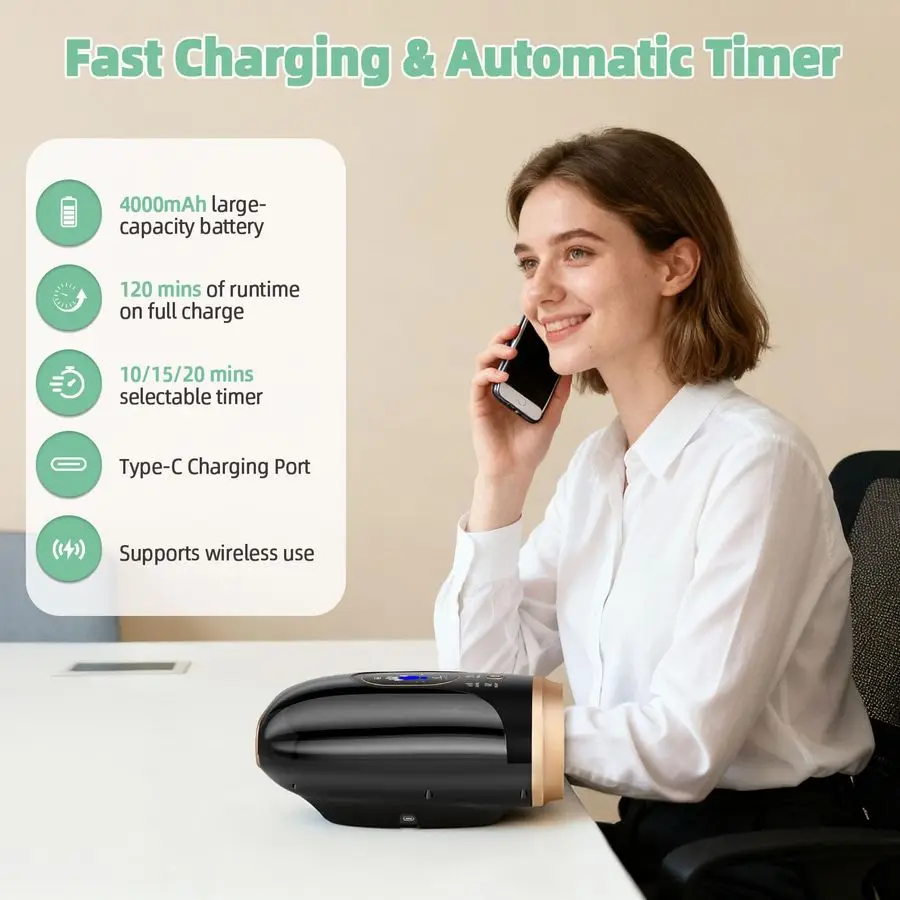 مدلك بالحرارة والضغط، مدلك يدوي بـ 6 فتحات لتمدد الأصابع لالتهاب المفاصل ونفق الرسغ، 6 مستويات ضغط T #5