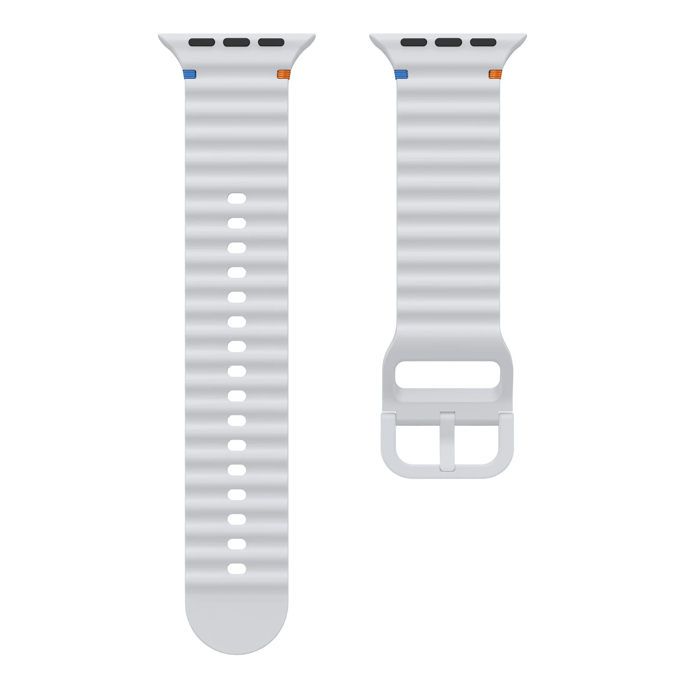 Wellenförmig genähtes Silikonarmband für Apple Watch 12 11 10 46mm 42mm Ultra 4/3/2 49mm Armband iWatch 9 8 SE 45mm 41mm 44mm Band – Detail 30