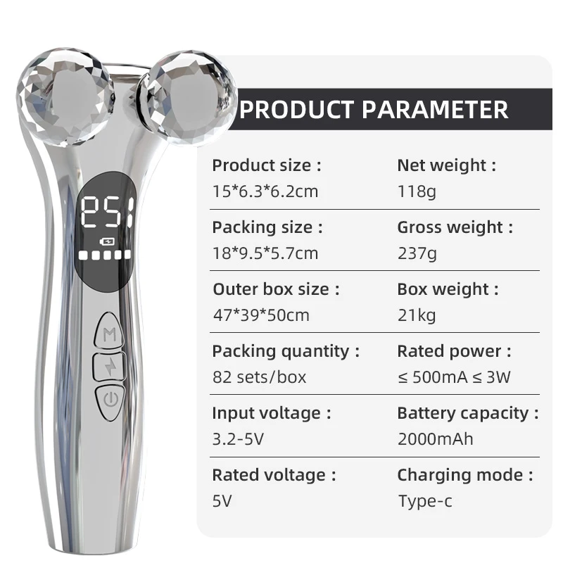 جديد EMS آلة شد الوجه مايكرو الحالي الأسطوانة مدلك الوجه شد الجلد تجديد جهاز الجمال الوجه المضادة للتجاعيد