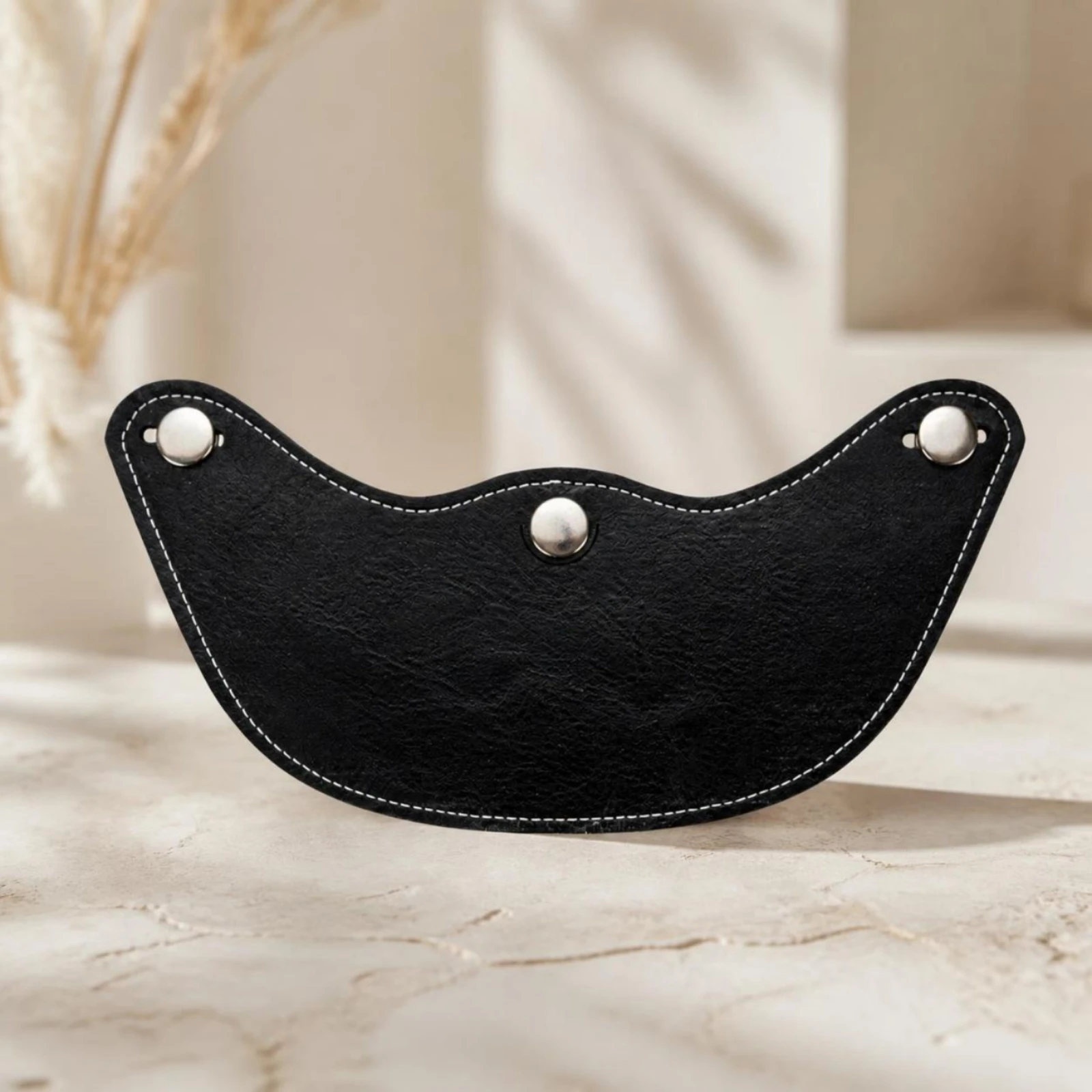 Leather Brim with Snaps Curved Helmet Brim Visor with Three Snaps Vintage Sun Shade Classic for Motorcyclists, Motorcycle Riding