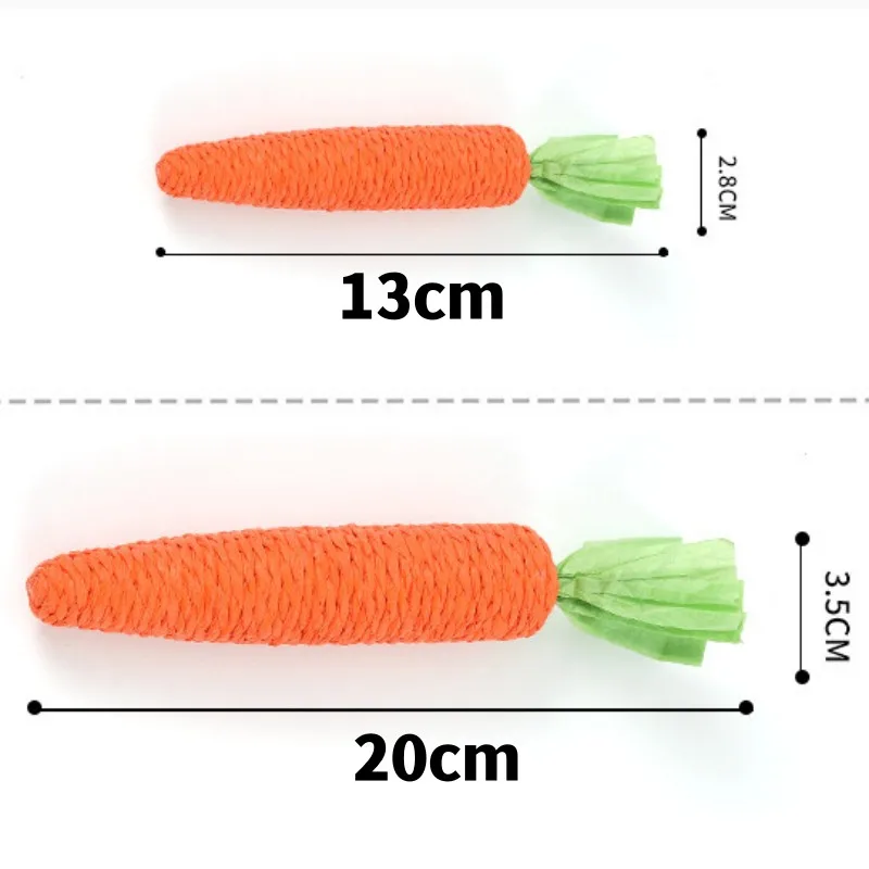 Dog Toys Cute Carrots Toys for Dogs Teeth Cleaning Self-hi Interactive Dog Toy Kitten Toy Grinding Sisal Cat Sticks Pet Supplies