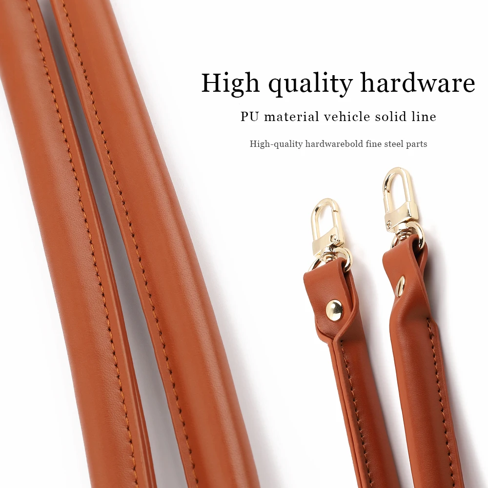 100-130cm Vintage Bag Strap for Handbag 40cm Brown Strap PU Leather DIY Purse Replacement Handles Accessories for Bucket Bag