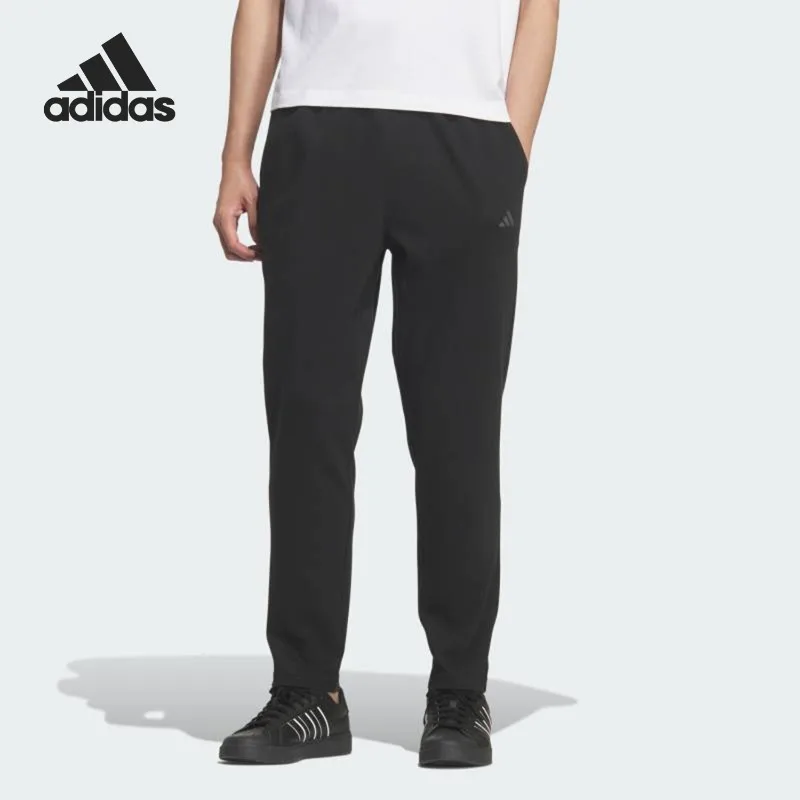 Adidas Logo Lace-Up Tapered Knitted Classic Breathable Casual Sweatpants KR2526