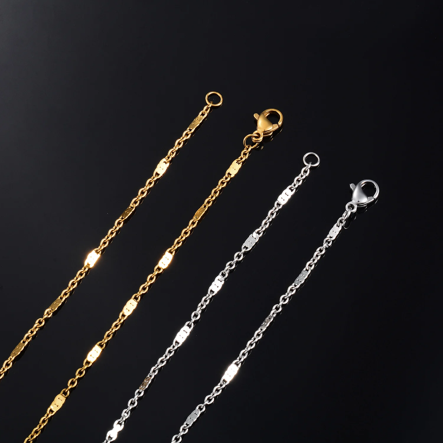 2 mm breite, feine Edelstahlkette, 18K vergoldet, O-Kette für DIY-Schmuckherstellung – Detail 2