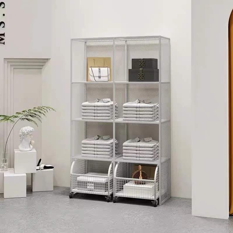 Clothing store display rack, multi-layer subway art storage rack, women's clothing store, bag and shoe storage rack