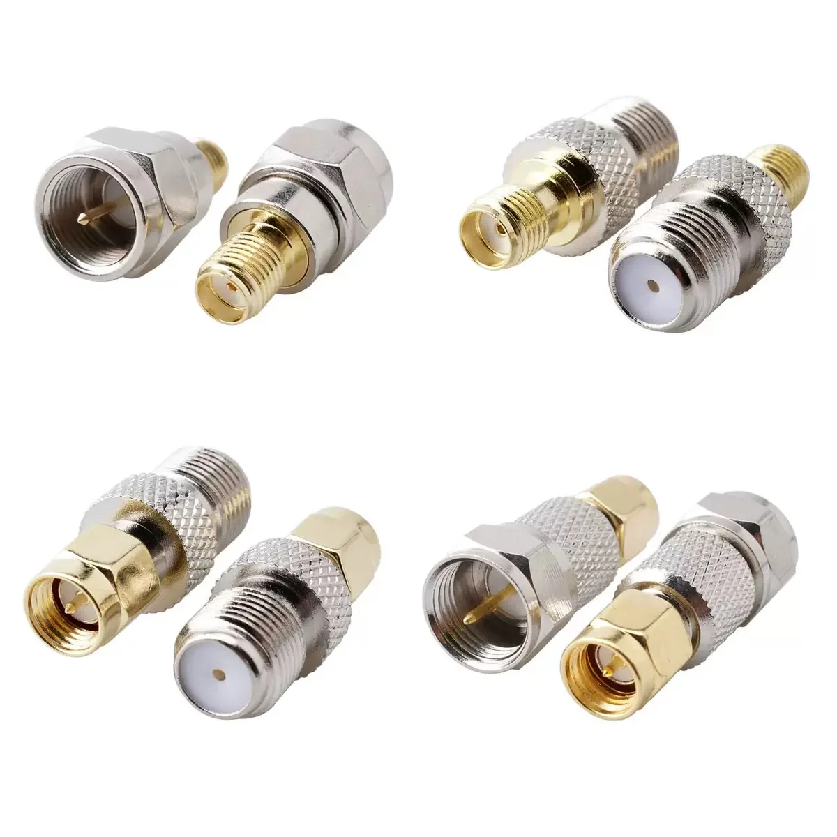 1PC Adapter F TV to SMA Male Plug & Female Jack Straight RF Coaxial Connector For Antenna Wire Terminals